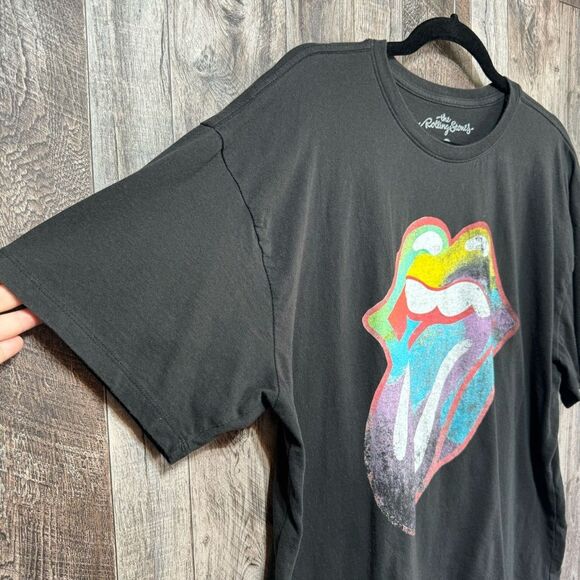 The Rolling Stones- Black Front/Back Graphic Oversized Tee- Sz. S/M - Picture 4 of 8